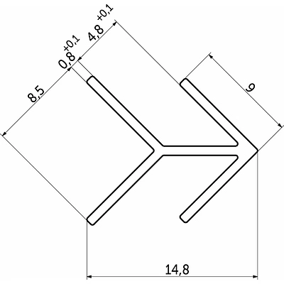 Планка угловая 4 ёлочка матовая (L=0.6) AKS - фото 2