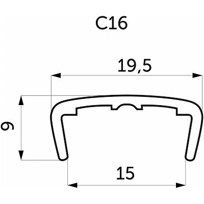Профиль ПВХ С-16 дуб молочный структурный (120) El-mech-plast (2.6м) - фото 2