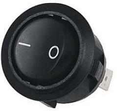 Выключатель врезной круглый, черный, 1500W - фото 1