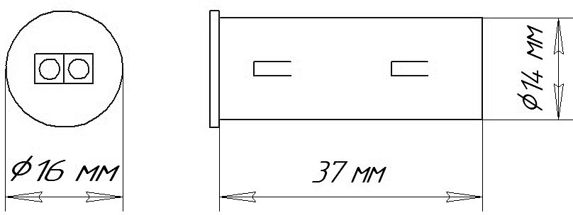 Выключатель AKS бесконтактный для шкафов (на преграду), накладной/врезной, белый, 60W - фото 2