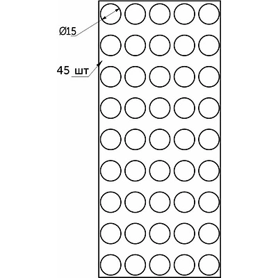 Подкладка самоприлипающая фетровая прорезиненная d15мм (1упак.=45шт), черная, Folmag - фото 4