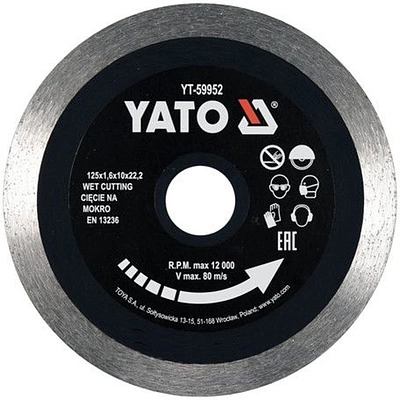 Алмазный диск для плитки 125мм, YATO арт.YT-59952 - фото 1