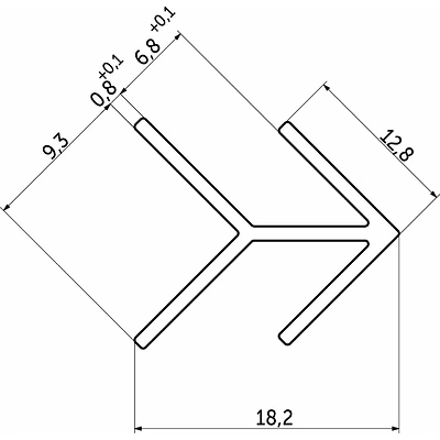 Планка угловая 6 ёлочка матовая (L=0.6) AKS - фото 2